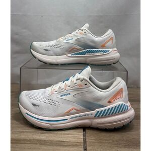 Brooks Adrenaline GTS 23 Women's  Size 8 Running Shoes White Blue Peach